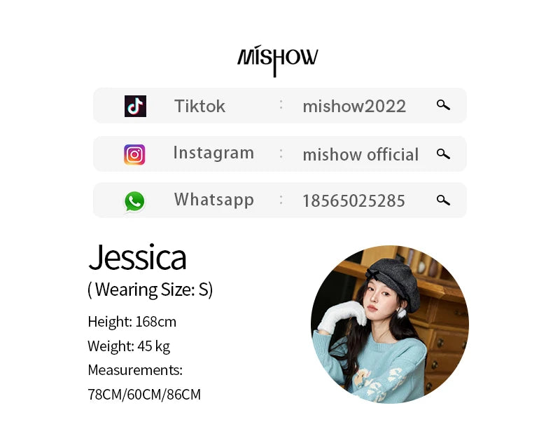 MISHOW Soft Lamb O-Neck Pullovers Color Clash Spliced Knitted Sweater 2024 Winter Women Clothes Thickened Warm Tops MXD59Z1140