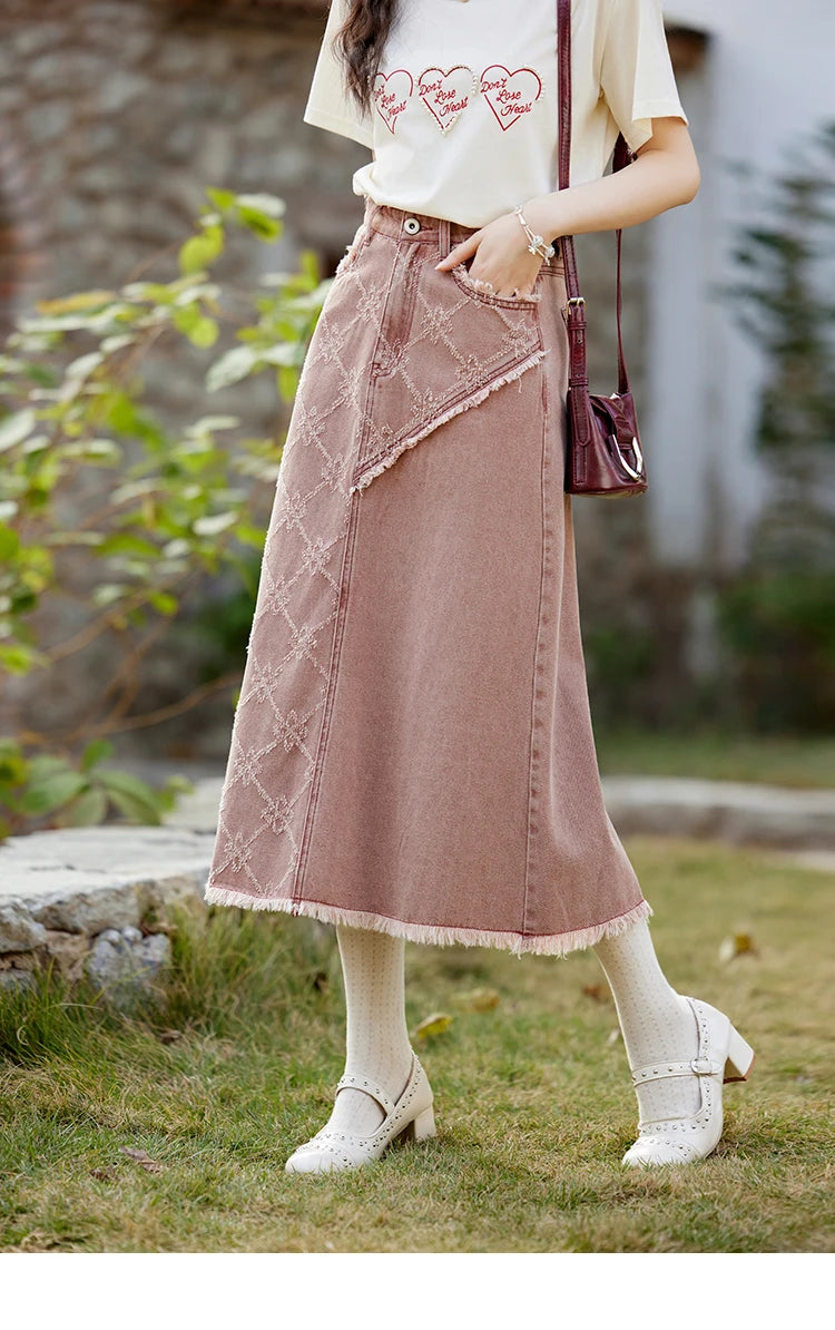 MISHOW Cowboy Skirts Separately For Women 2025 Spring New Gentle Sweet Thick Jacquard Short Jacket Mid Long Skirt MXE14W0754