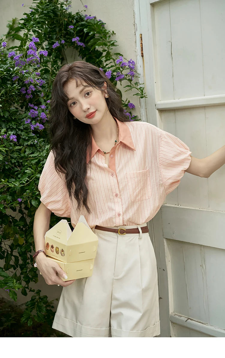 MISHOW Casual Solid Suit Short Pants for Women 2024 Summer High Waist Slim Straight Leg Pants Loose A-line Shorts MXD28K0647