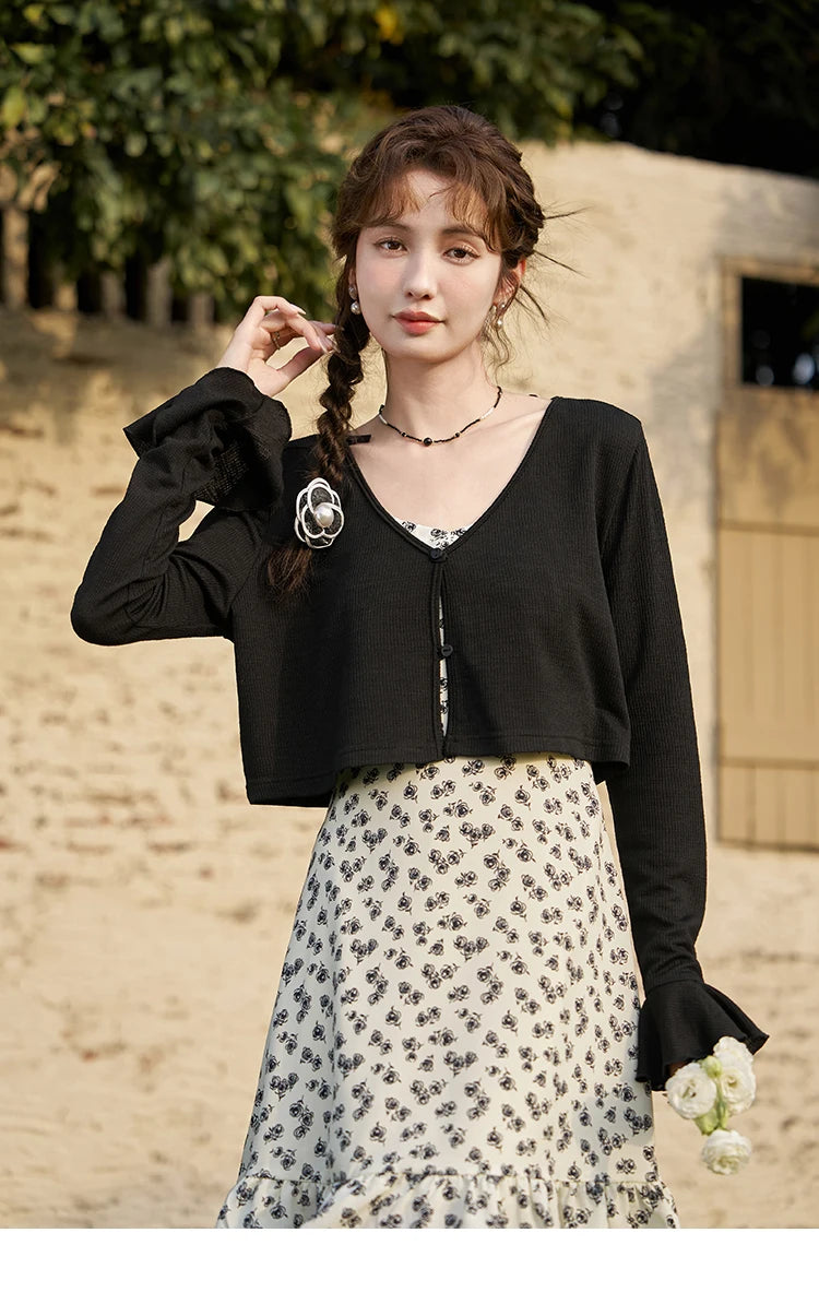 Mishow French Floral Lace-Up Camisole Dress MXD22L1708