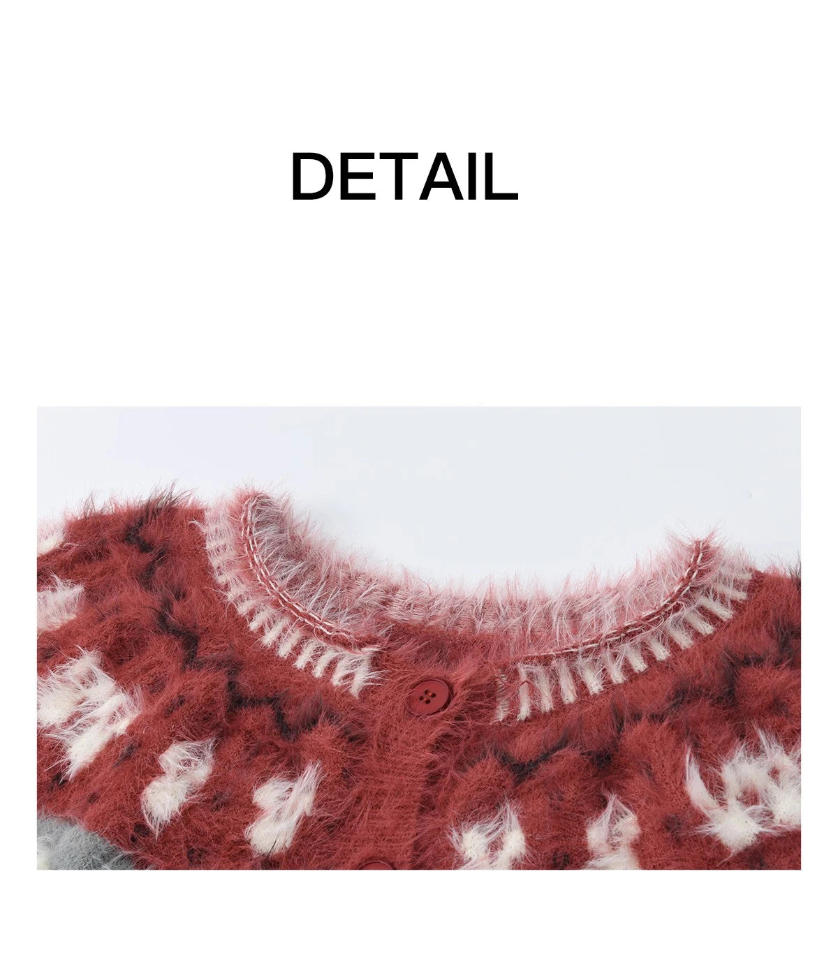 MISHOW Christmas Retro Red Imitation Mink Fur Soft Cardigan 2025 Winter Snowflake Jacquard Sweater Round Neck Tops MXE91Z2801