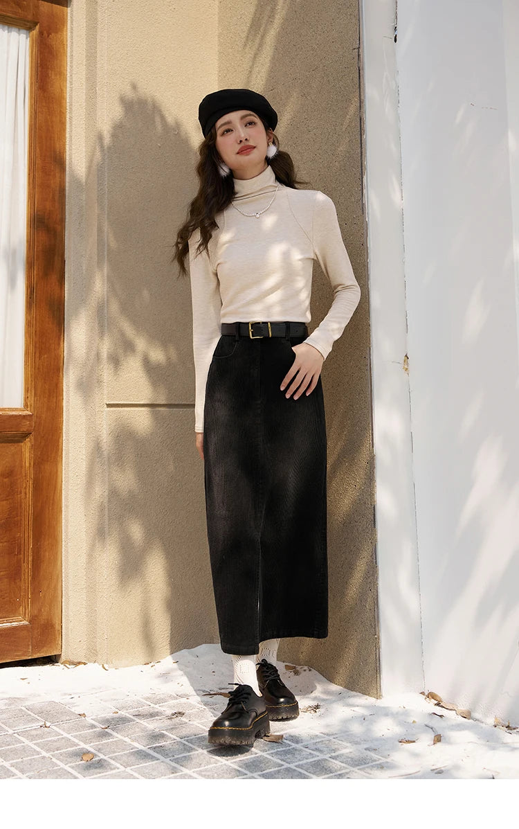 MISHOW Mock Neck Bottoming Shirt Long Sleeve Inner Tops for Women 2023 Autumn Winter New Fashion Warm Slim T-shirt MXC58Z0290