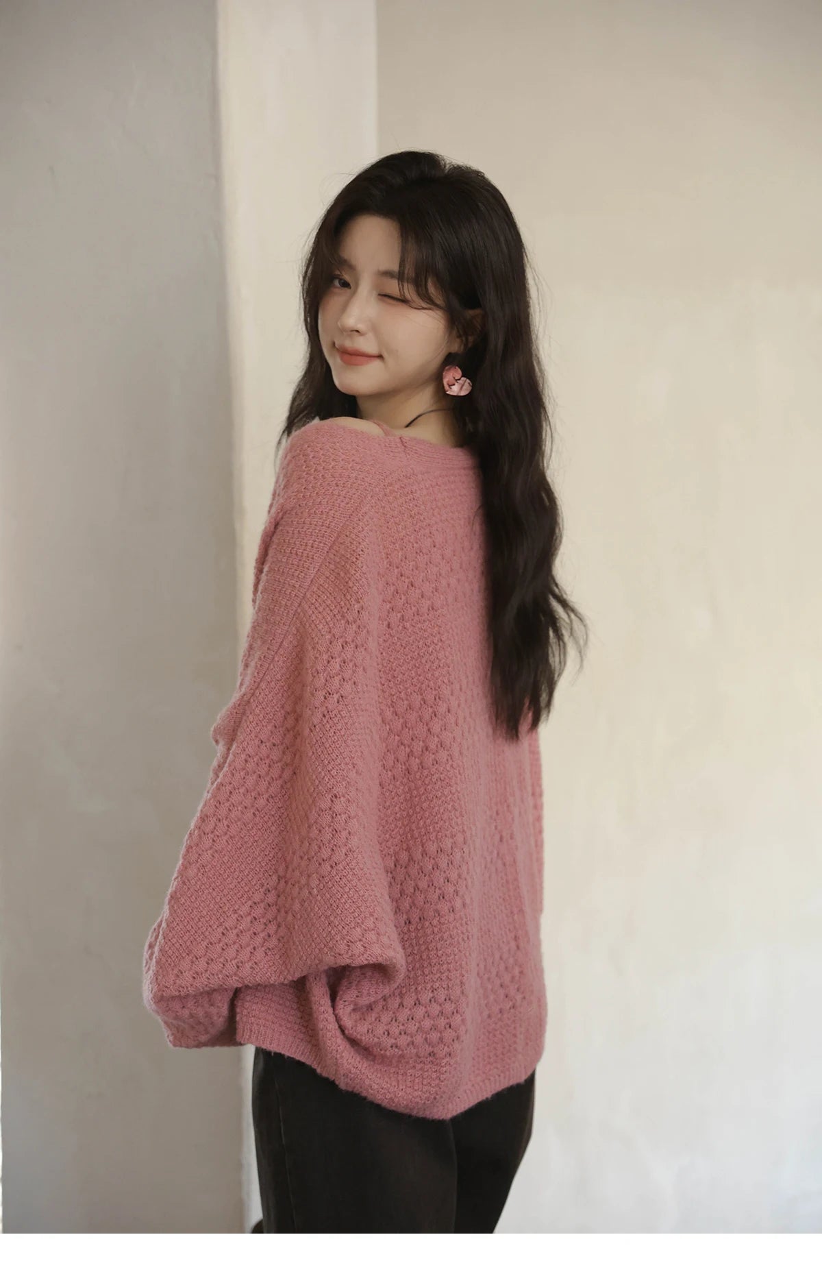 MISHOW Women's Pink Knit Two-Piece Set 2025 Autumn Sweet Long Sleeves Cardigan with Vest Casual Women's Clothes Set MXE44T0737