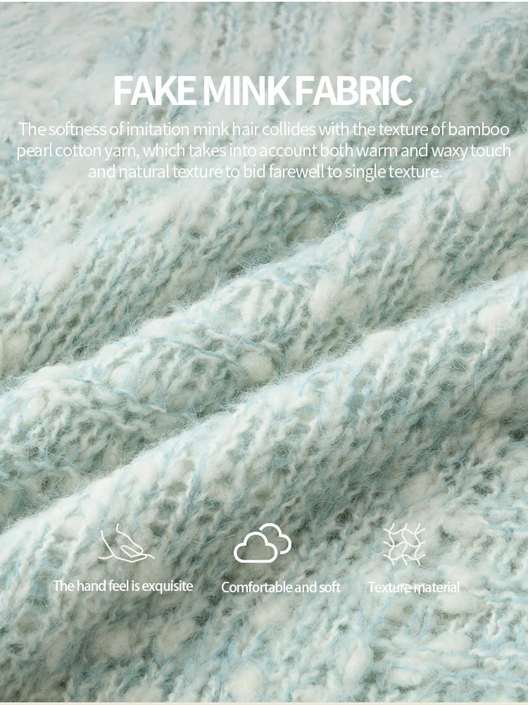 MISHOW Scoop Neck Loose Sweater 2025 Autumn Raglan Sleeve Casual Knitted Top Hollow-out Wool Blend Soft Warm Sweaters MXE46Z2565