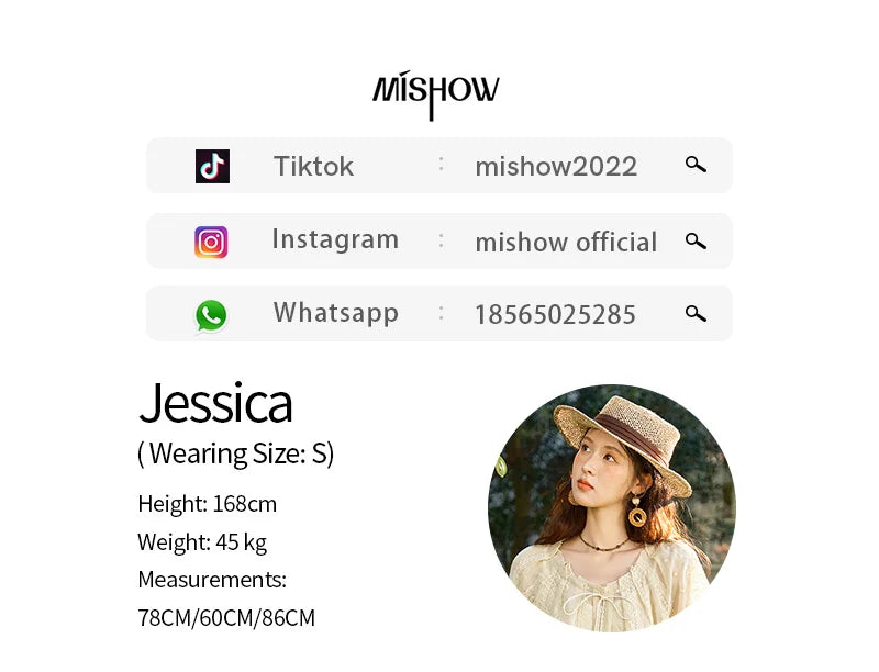 MISHOW Women's Embroidery Jacquard Blouse 2025 Summer New Fashion O-Neck Lace Up Short Sleeve Blouse Female Clothing MXE37X1861