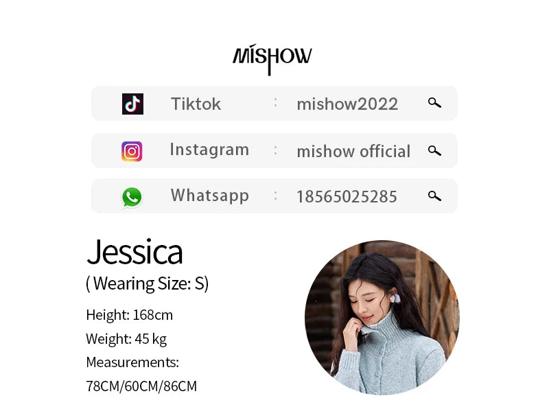 MISHOW Turn Down Collar Wool Blend Sweater Women Solid Single-breasted Tops Thickened Warm Versatile Knitted Cardigan MXD59Z1136