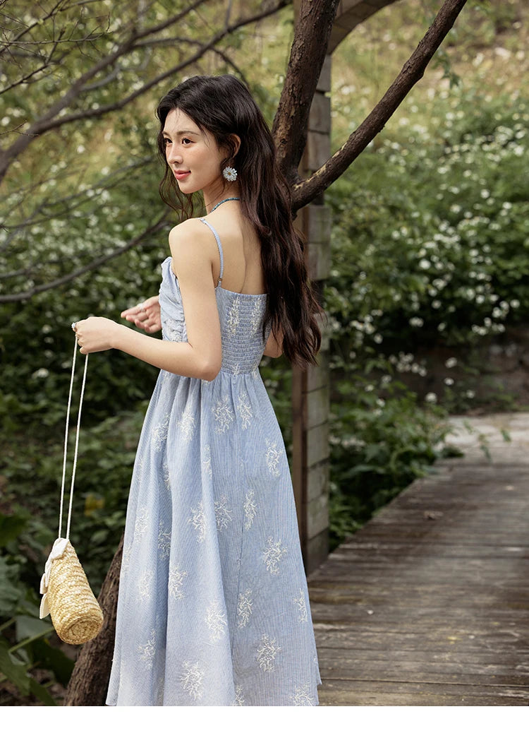 Mishow Print Embroidery Sleeveless Camisole Dress MXE31L2201