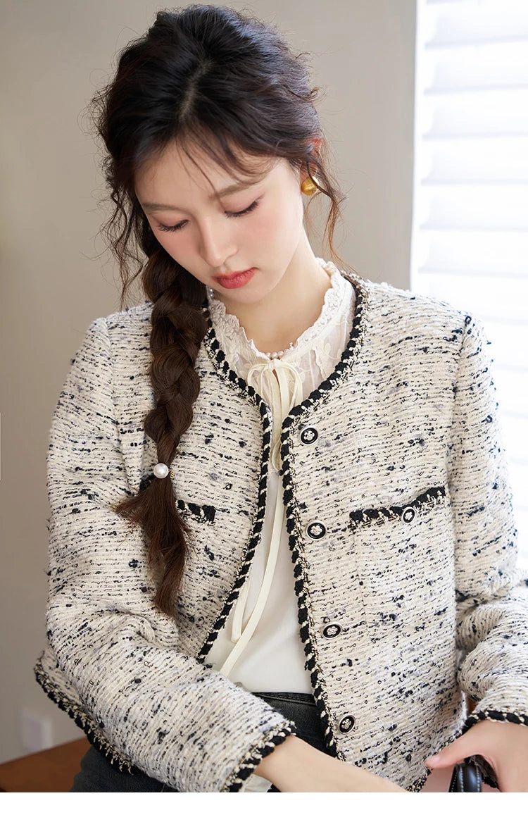 MISHOW Tweed Jacket Short Women Outfits Autumn Separately Cropped New Jacket Shorts Elegant Fashion Office Lady MXC41W0029