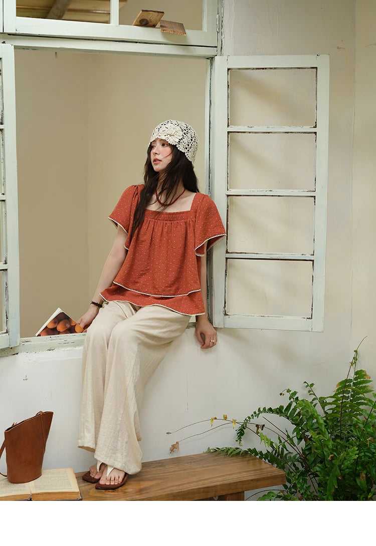 MISHOW Women Casual Wide Leg Pants 2025 Summer Button Pocket Versatile High Waist Slim Straight Pants Female Clothing MXE39K0962