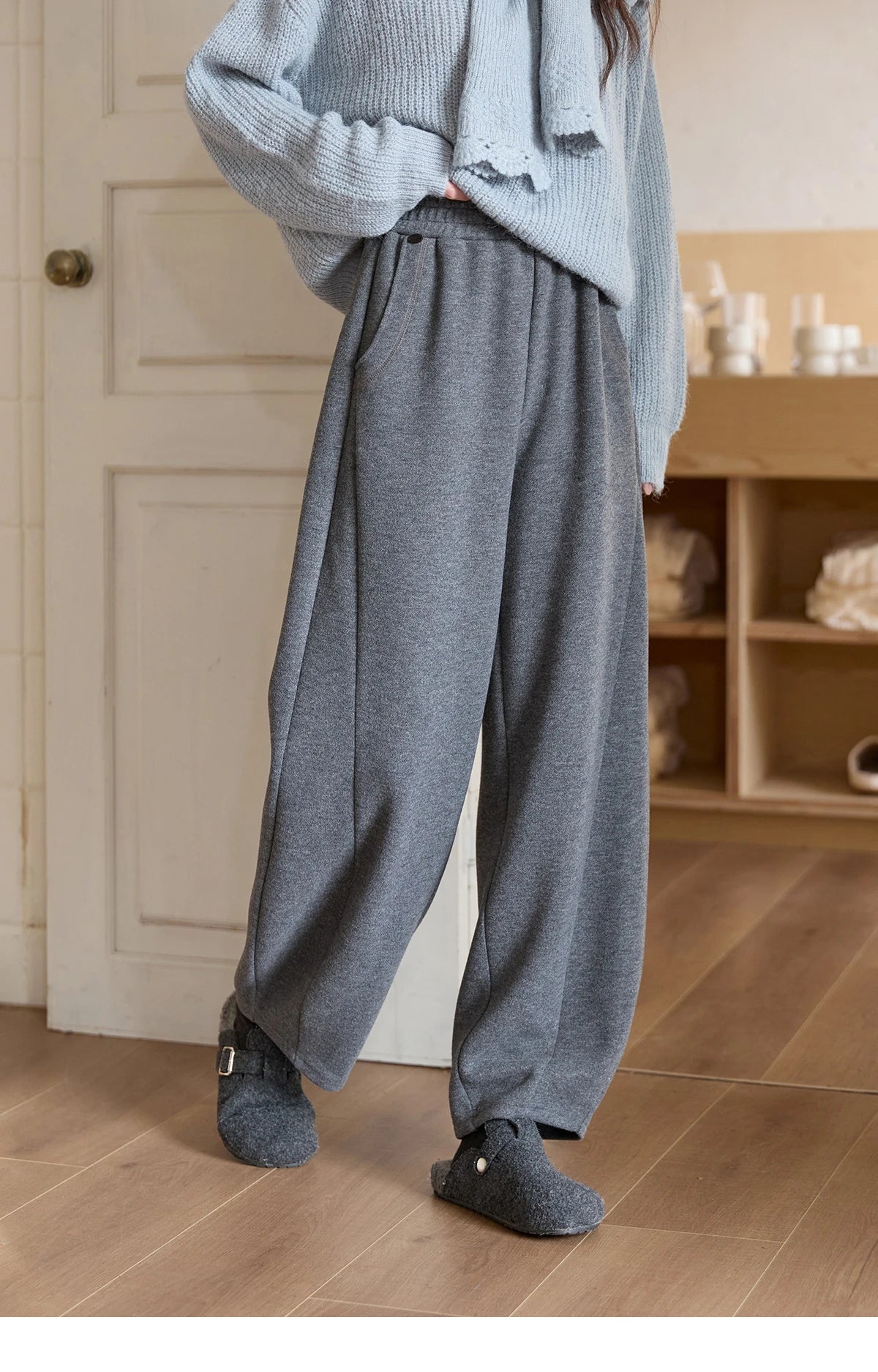 MISHOW Casual Pants for Women 2025 New Fashion Solid Loose Wide-leg Pants Commute Comfortable Women's Winter Pants MXE51K1093