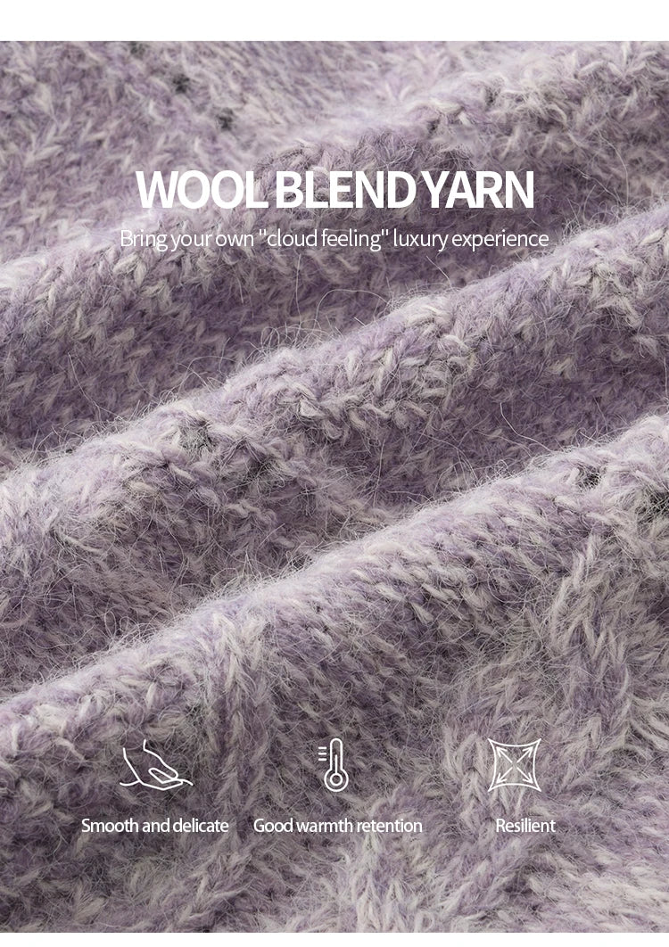 MISHOW Knitted Cardigan Women 2025 Autumn Winter Simple Turn-down Collar Loose Comfortable Single-breasted Sweater MXE48Z2611