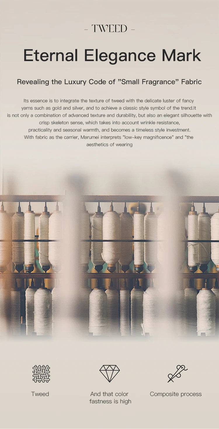 MISHOW Women's Fragrant Tweed Coat 2025 Autumn Retro Woven Short Top Metal button single breasted Lapel Commute Coats MXE46W0837