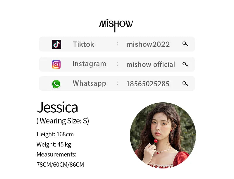 MISHOW French Summer Blouse Women New 2025 Short Sleeve Square Collar Cake Ribbon Shirts Female Fashion Slimming Tops MXE33X1763