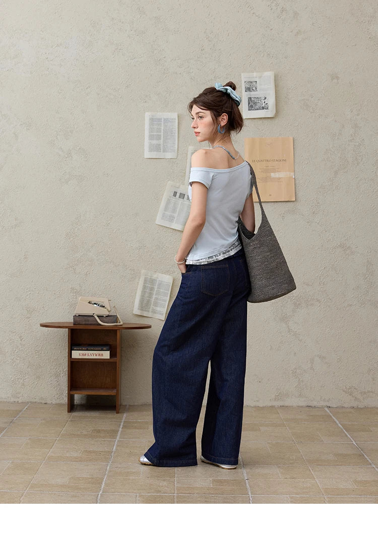 MISHOW Sexy Summer New T-shirts Women 2025 Short Sleeve Skew Collar Off-shoulder Lace Shirt Female Versatile Thin MXE31T0503