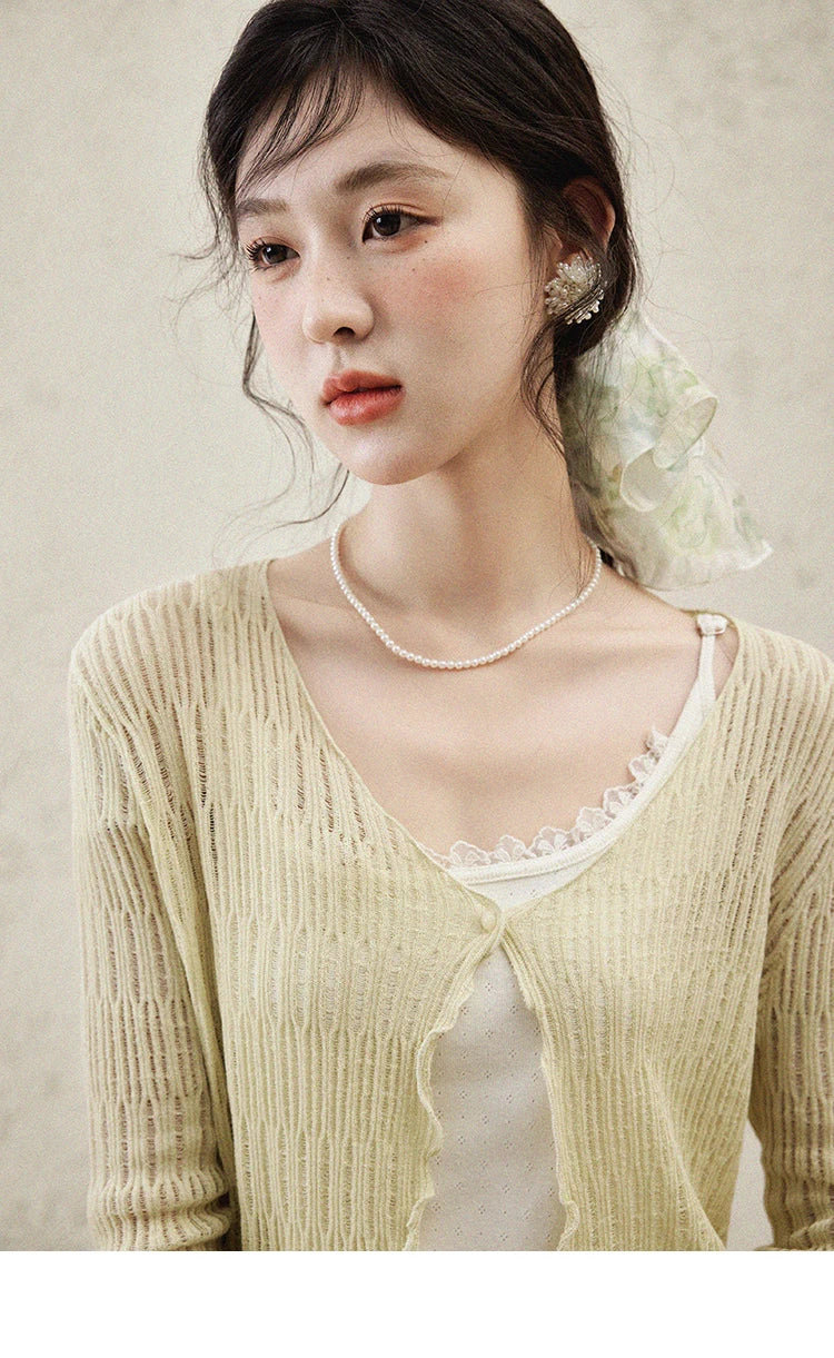 MISHOW Casual V-neck Knitted Cardigan Women 2025 Spring Long Sleeve Solid New Cardigans Female Fashion Office Lady MXE16Z1193