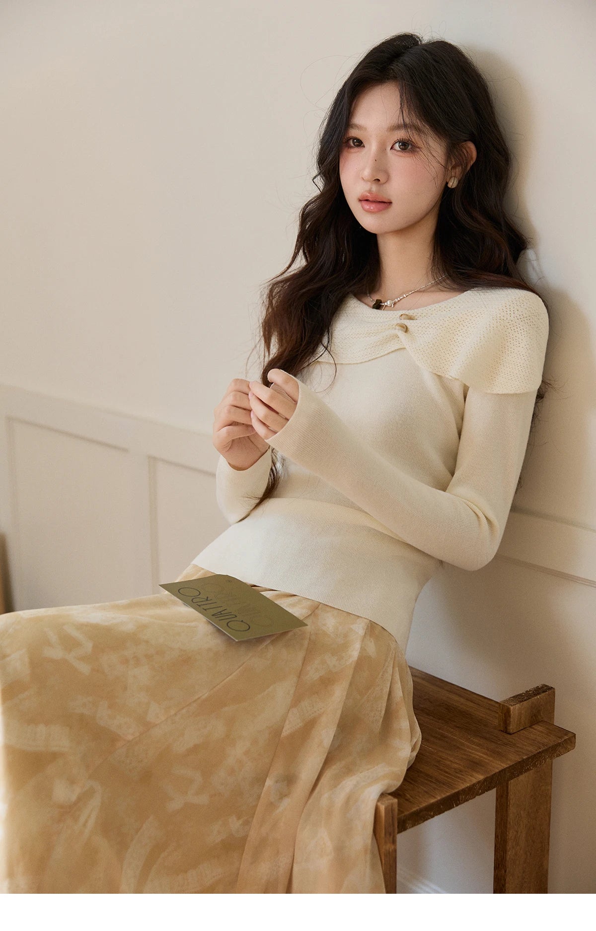 MISHOW Women's Beige Chiffon Maxi Skirt 2026 Spring Floral Print High Waist Ruffled Asymmetrical Casual Long Skirts MXF11B2463