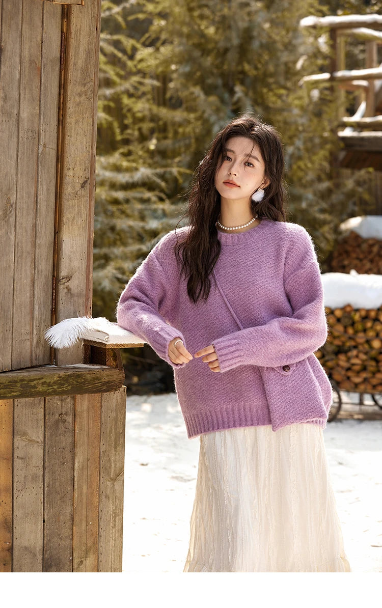 MISHOW Knitted Sweater Daily Leisure Versatile Pullovers Match Bag Oversized Sweater Women Soft Warm Office Lady MXD57Z1083