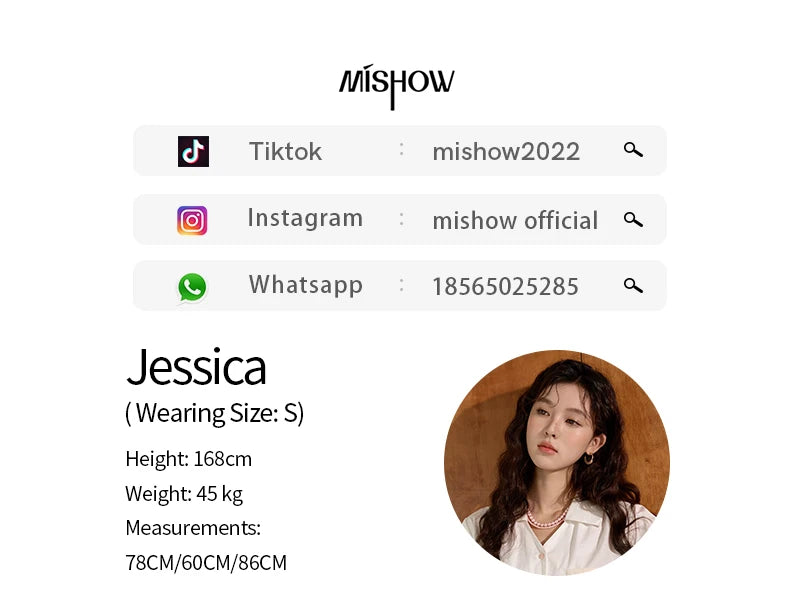 MISHOW Women's 100 Cotton Short Sleeved Shirt Loose 2025 Summer Embroidered Pocket Top Polo Neck Puff Sleeve Shirts MXD26C0243