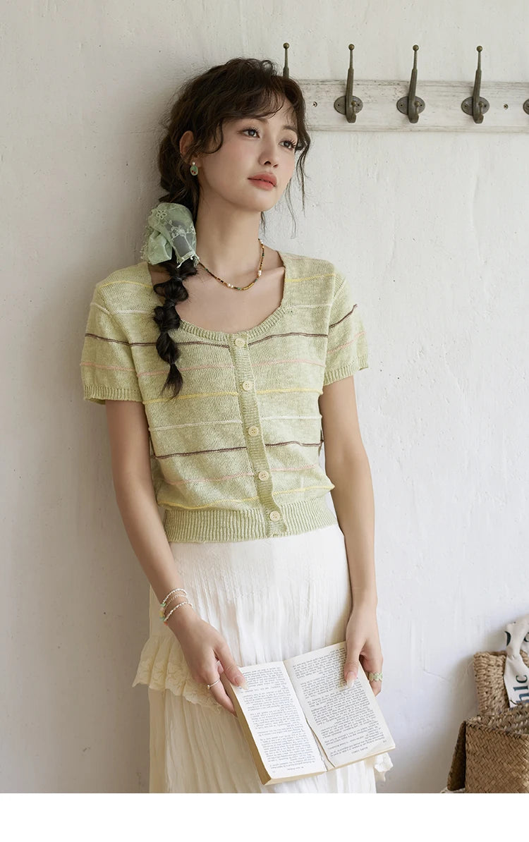 MISHOW Eegnat Lace Edge Skirt for Women Summer 2025 Ruffle Edge High Waist Slim A-line Long Skirt Solid Cake Skirts MXD30B0385