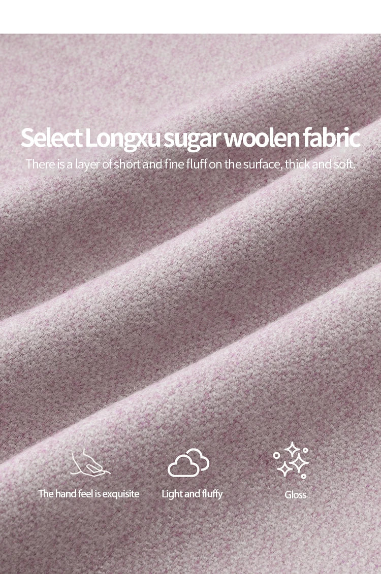 MISHOW Purple Woolen Coat for Women Autumn 2025 Slanted Placket Splicing Lace Coats Shoulder Pads Retro Short Jackets MXE47W0840