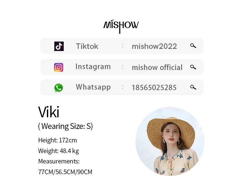 MISHOW French Romantic Dress 2024 Summer Women Embroidered Flower Fairycore Dresses Elastic Waist Drawstring Dress MXD24L1835