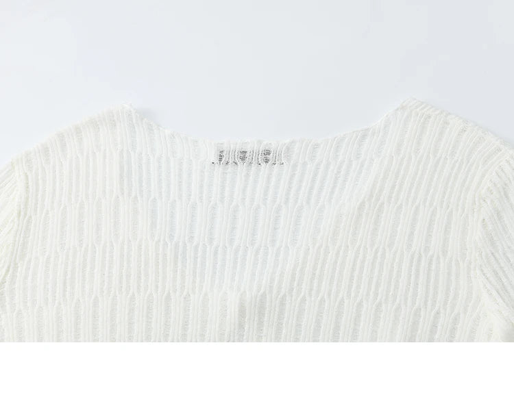 MISHOW Summer Casual Cardigan for Women 2025 New V-neck Long Sleeve Slim Knitted Cardigans Female Fashion White Tops MXE16Z1193