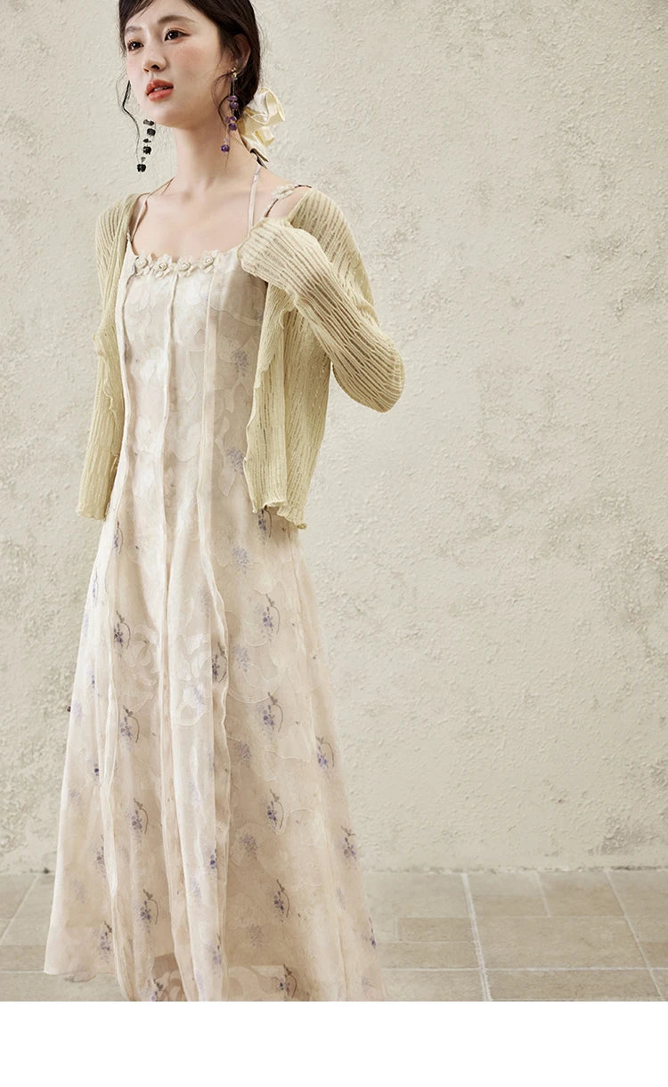 MISHOW Print Suspender Dress Women 2025 Spring Summer Square Collar Sleeveless Cut Flower Dresses New Fashion Slim MXE16L2144