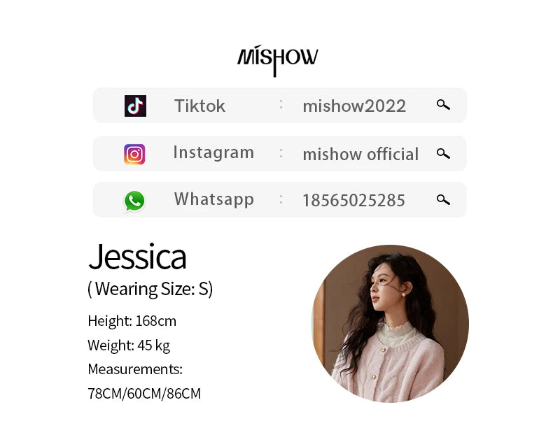 MISHOW Sweet Sweater Cardigan Women 2024 Autumn Winter French Gentle Slim Single Breasted O-Neck Wool Knitted Jacket MXD55Z1030