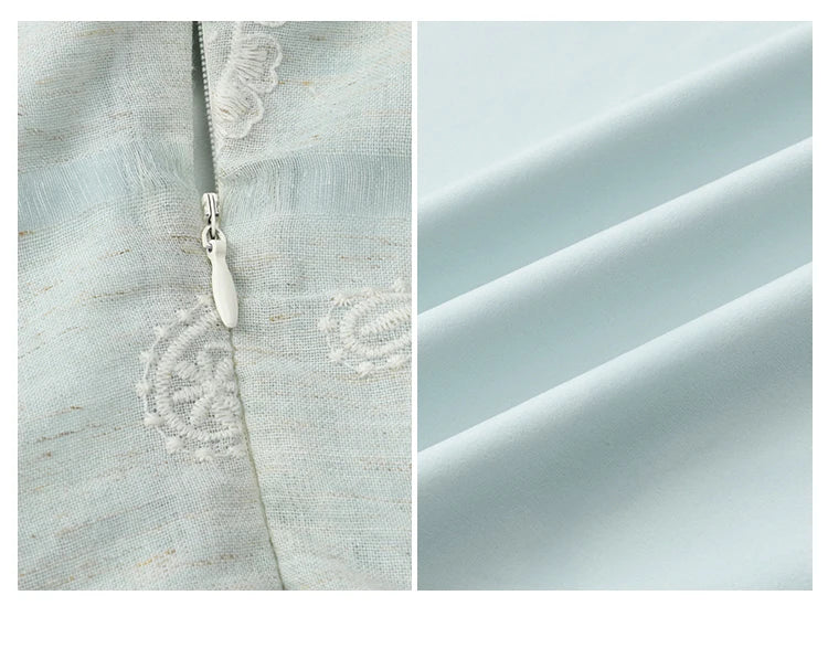 MISHOW Women's Puff Sleeve Dress 2025 Summer Fashion Paisley Embroidery Lady Pocket Dresses Vacation Women's Clothing MXE34L2265