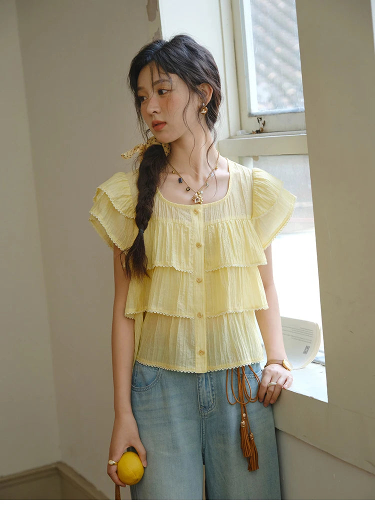 Mishow Flower Embroidery High Waist Wide Leg Jeans MXE37K0991
