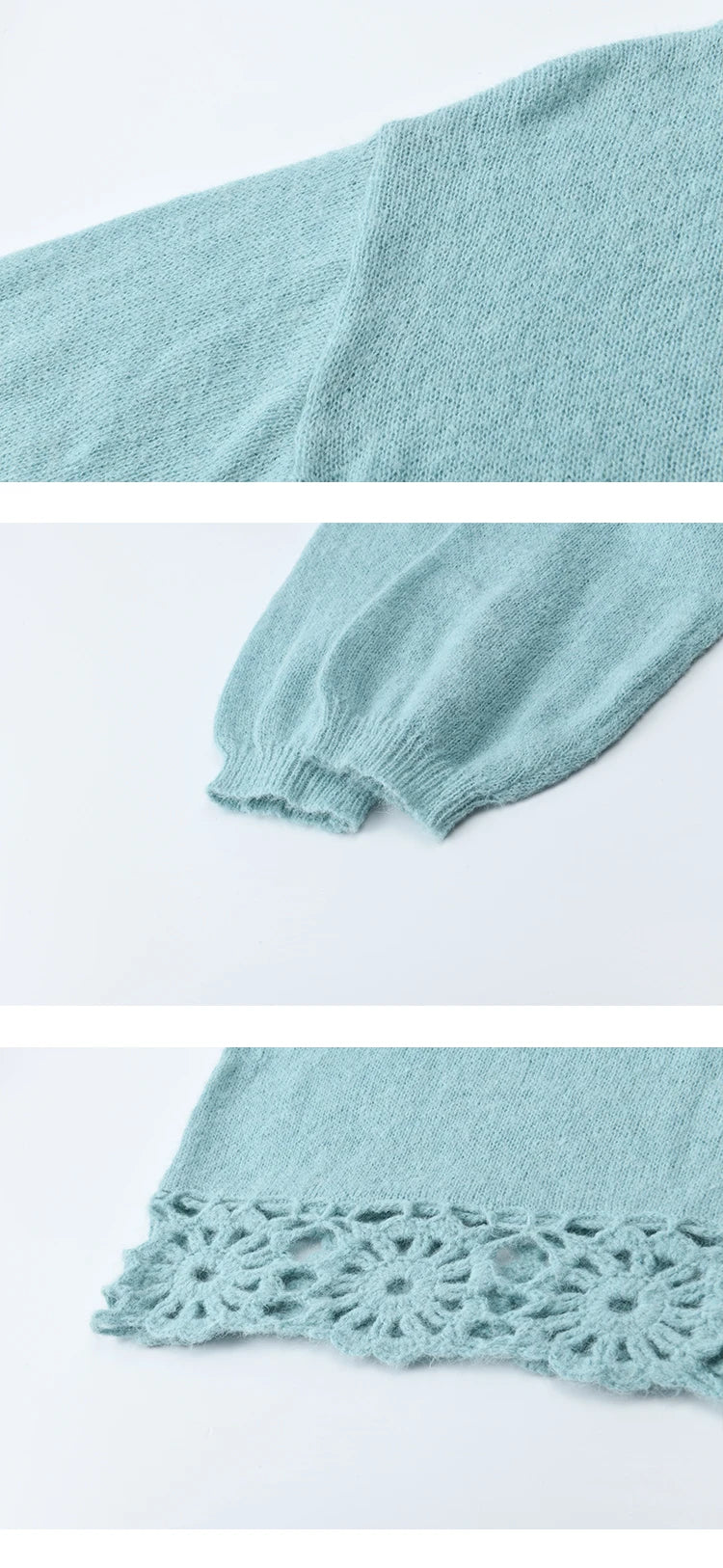 MISHOW Woman Sweaters 2025 Elegant French Hollow Out Floral Sweater Loose O-neck Long Sleeves Knit Top Autumn Clothes MXE44Z2491