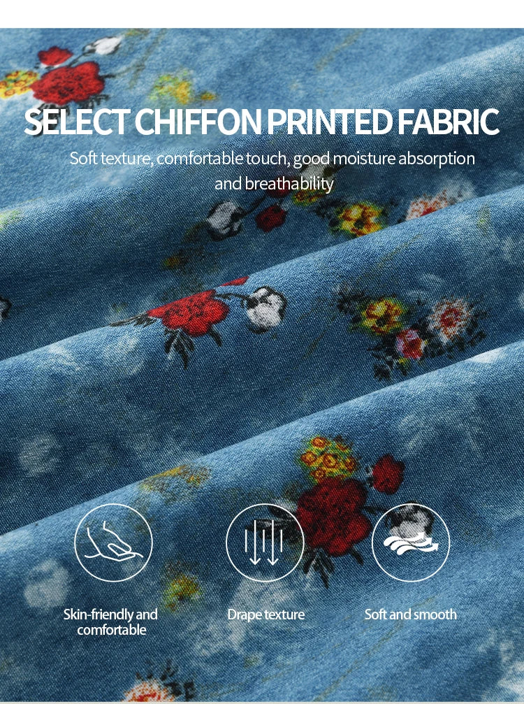 MISHOW Women's Fashion V-neck Ruffled Floral Dress Summer 2025 Flying Sleeve Waist Lace Up Casual Vacation Dresses MXE39L2436