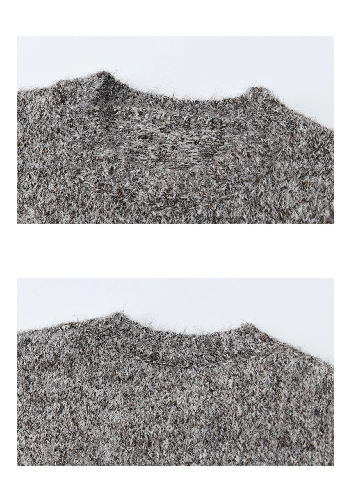 MISHOW Women's Gray Knit Sweater with Neckwear Scarf 2025 Winter Textured Button Decor Loose Warm Pullover Sweater MXE94Z2978