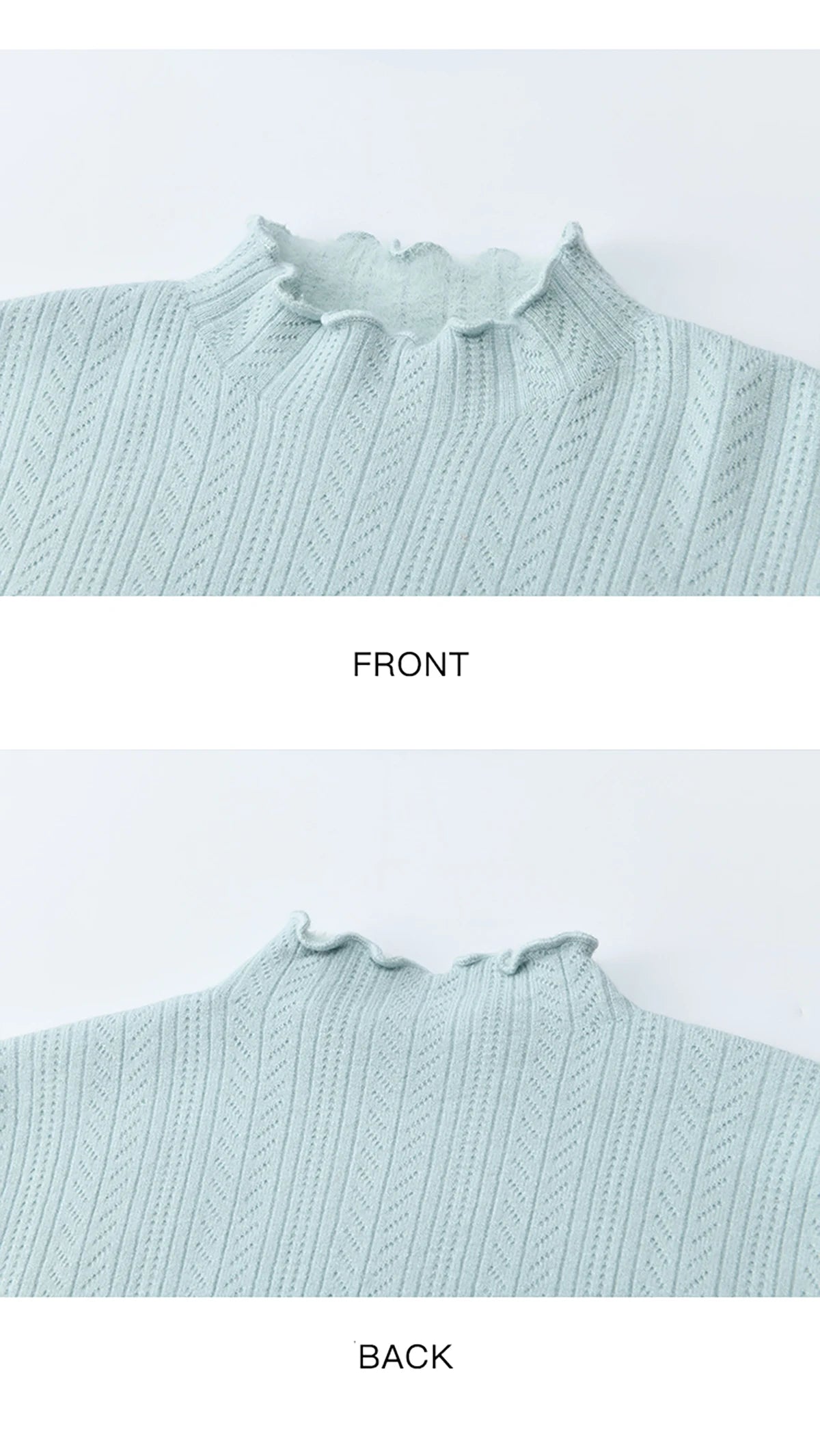 MISHOW Women's One Piece Velvet Thickened Bottom Tops 2025 Winter Versatile Black Fungus Edge Collar Knitted Tops MXE88Z2597