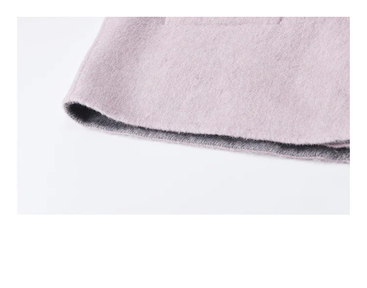 MISHOW Women's Tweed Wool Double-Faced Short Coat with Scarf 2025 Winter Loose Warm Outerwear O-neck Coat Office Lady MXE86W0977