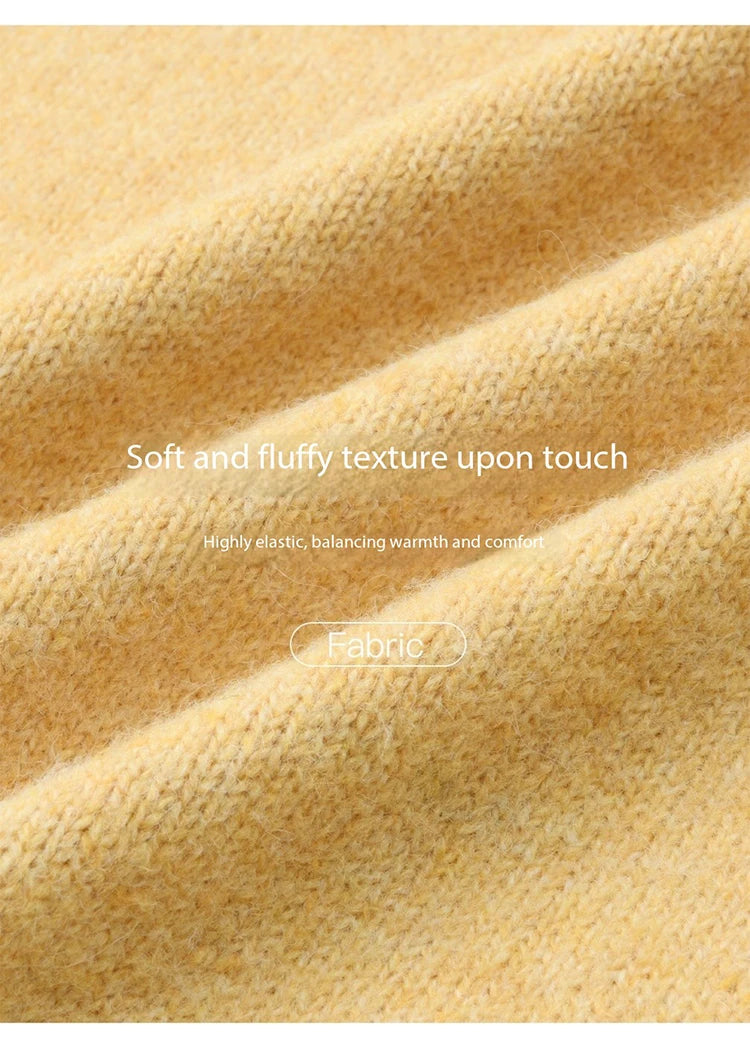 MISHOW Women's Autumn Cardigan 2025 Retro Yellow Handmade Flower Cardigan Turn-down Collar Knitted Commute Cardigan MXE47Z2591