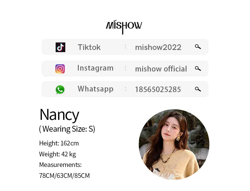 MISHOW Handmade Embroidered Jacquard Sweater for Women in Autumn Winter 2025 Thick Pony Knitted Pullover Sweaters MXE92Z2848