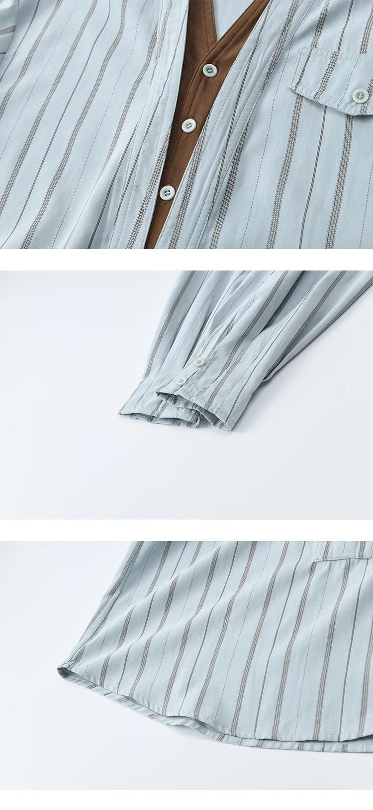 MISHOW Peach Skin Velvet Stripe Shirt for Women Autumn 2025 Double Layered Collar Contrasting Color Shirt Commute Top MXE47C2408