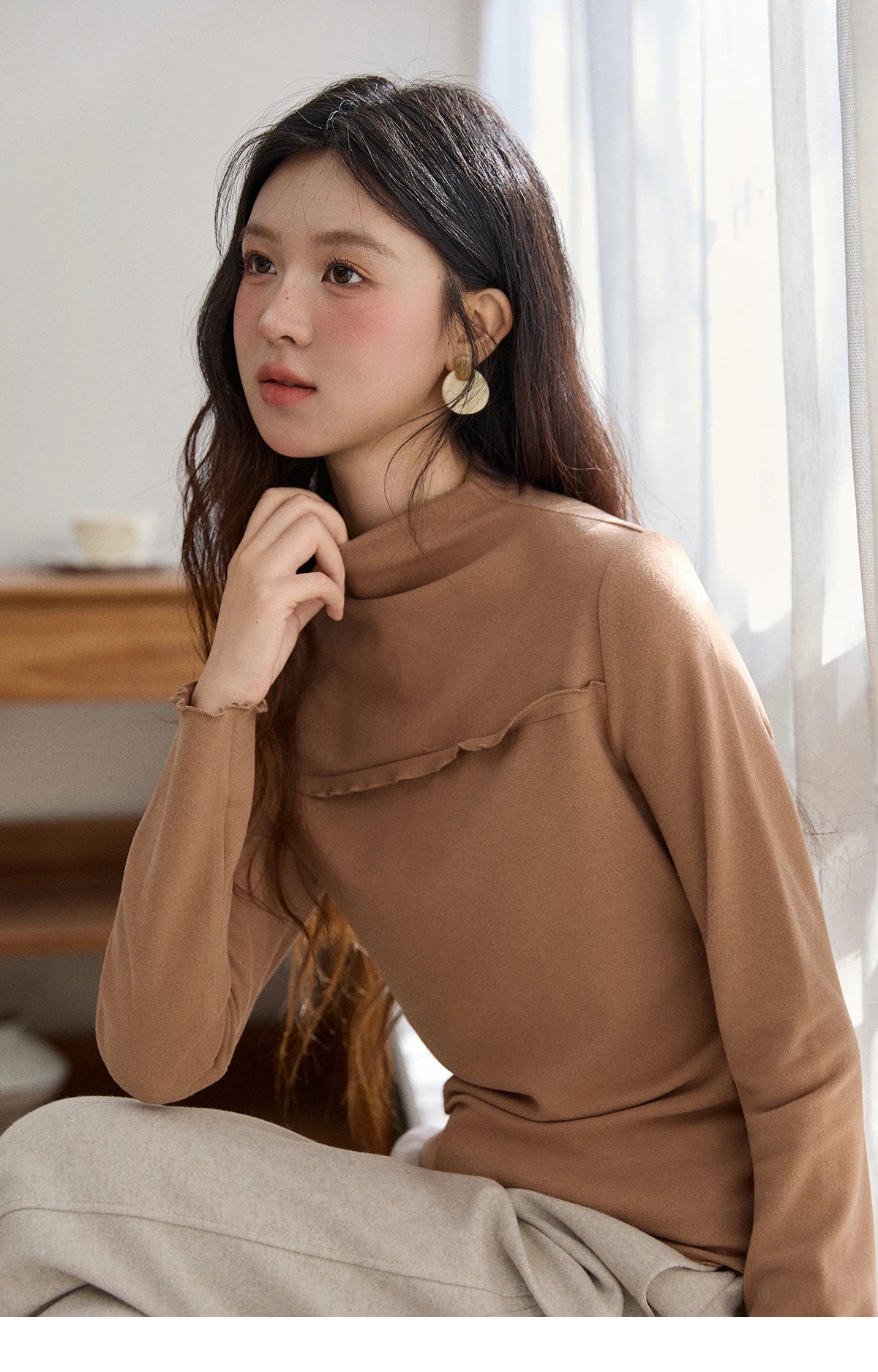 Mishow Multi-Color Thermal Turtleneck Top MXE91Z2784