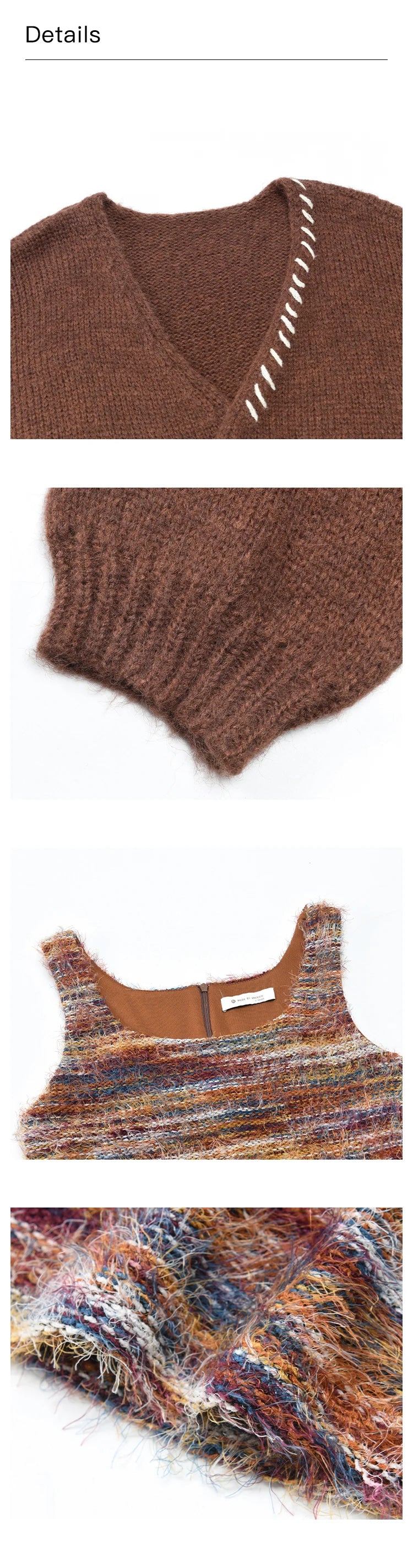 MISHOW Retro Slip Knitted Dresses Coat Separately Women Autumn Winter Sweater Cardigan Slim Knit Suspender Dress MXC59L1625