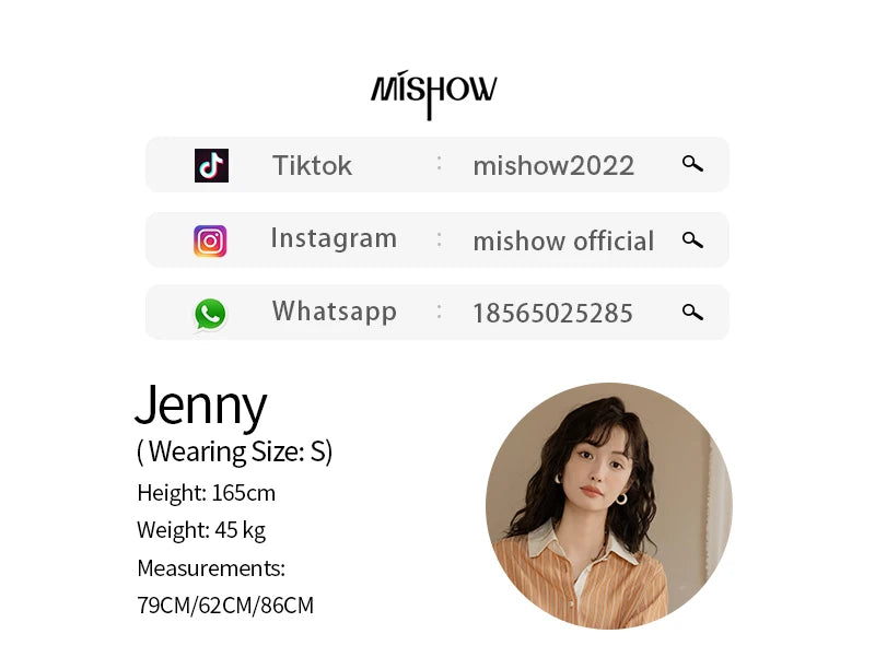 MISHOW Loose Striped Shirt for Women Autumn 2025 Contrasting Lapel Top Single Breasted Patchwork Shirts Office Lady MXD41C0286