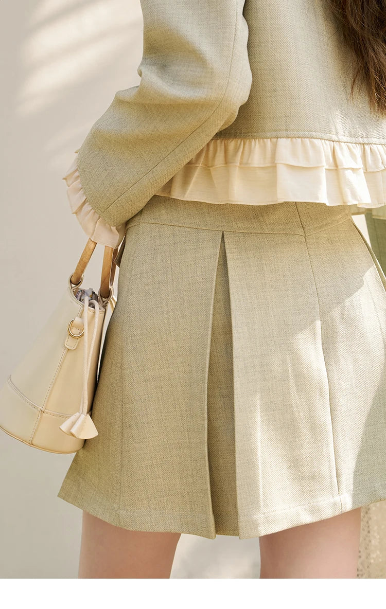 MISHOW Mini Skirt Jacket Separately Women Outfit 2024 Spring Autumn Fashion Crop Female Jacket Pleated A-line Skirts MXD11W0293