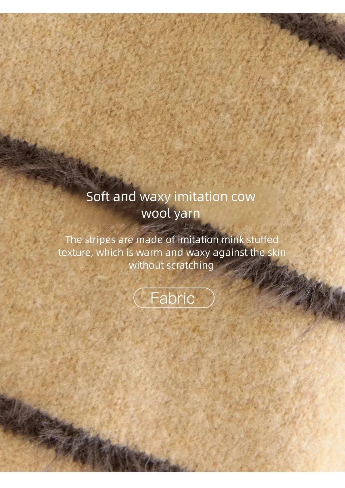 MISHOW Women's Faux Mink Fur Striped Sweater 2025 Winter Loose Lapel Tassel Hem Thickened Knitwwear Excluding Scarves MXE93Z2945