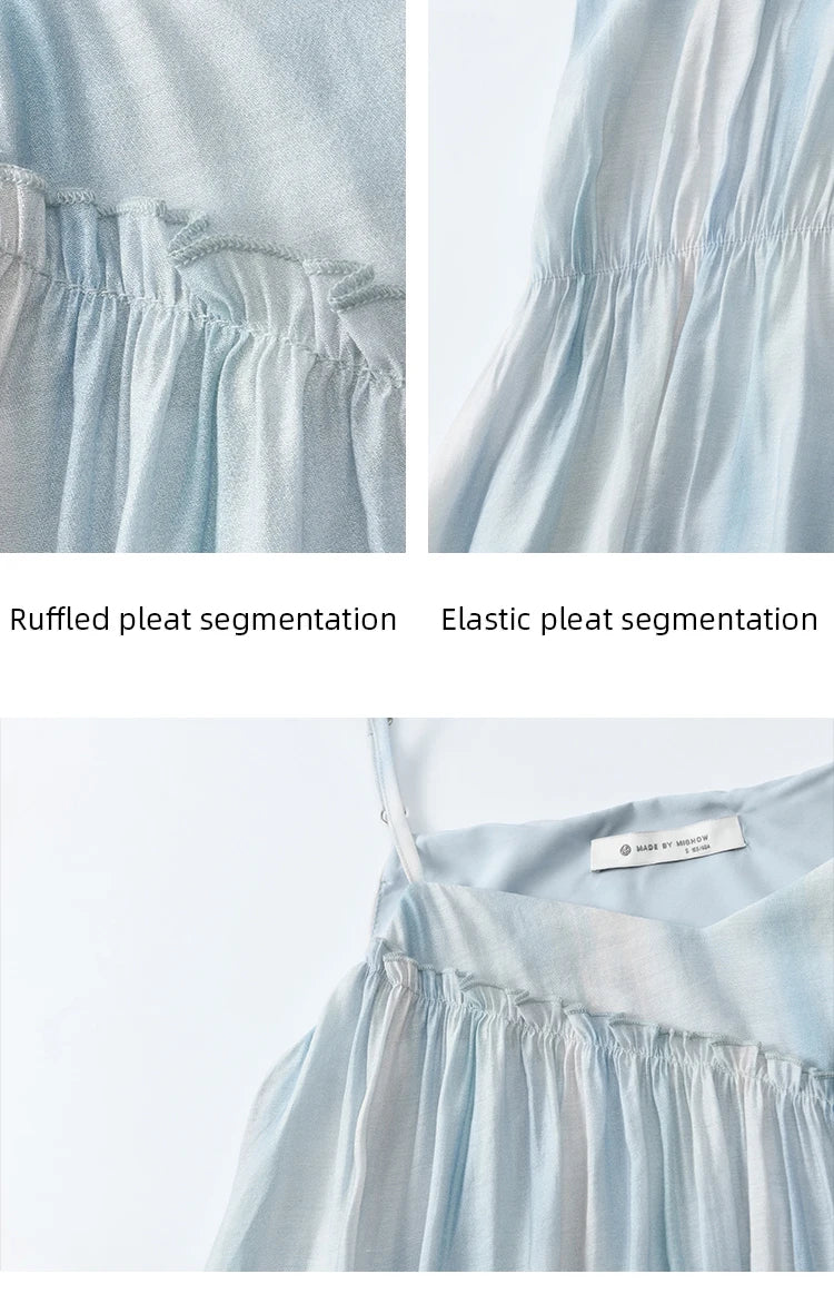 MISHOW Summer Holiday Camisole Dress for Women 2025 New Tie Dye Slim Sleeveless Seaside Long Dresses Female Fashion MXE12L2118