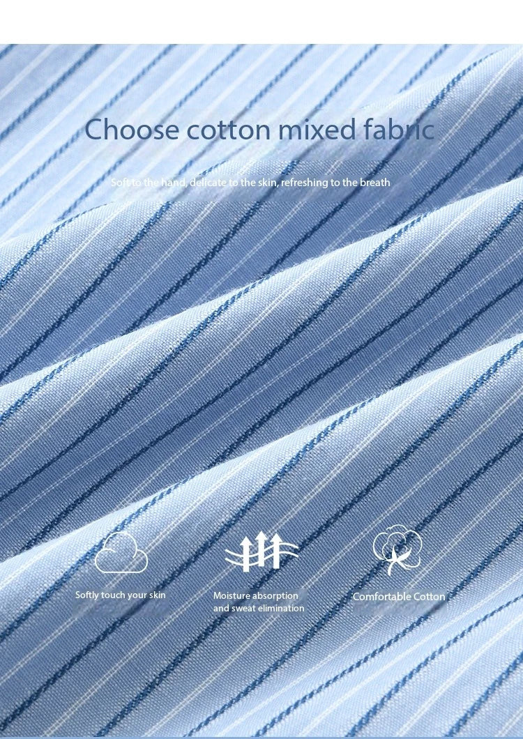 MISHOW Blue Striped Shirt for Women 2025 Spring Versatile Office Lady Tops Pocket Turn-down Collar Long-Sleeve Shirts MXE11C0399