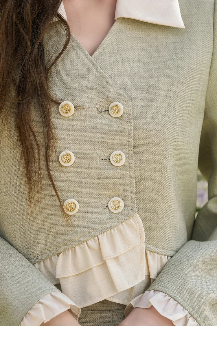 MISHOW Mini Skirt Jacket Separately Women Outfit 2024 Spring Autumn Fashion Crop Female Jacket Pleated A-line Skirts MXD11W0293