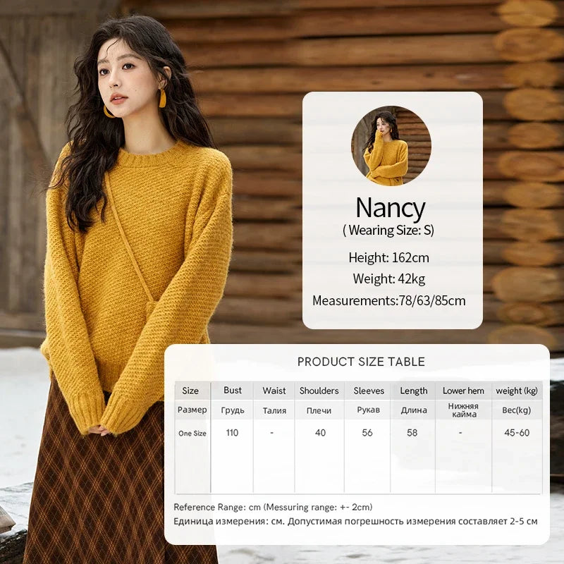 MISHOW Knitted Sweater Daily Leisure Versatile Pullovers Match Bag Oversized Sweater Women Soft Warm Office Lady MXD57Z1083