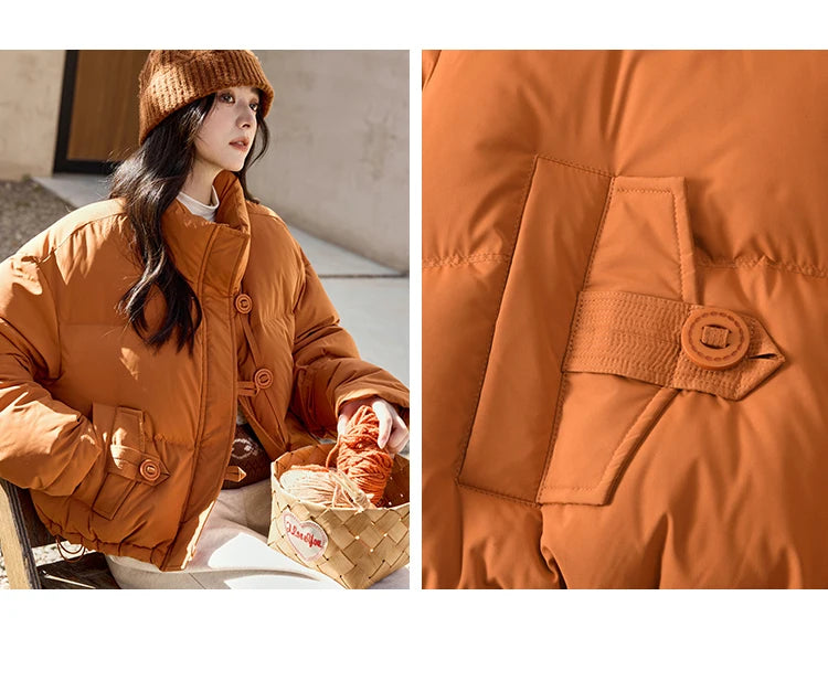 MISHOW Minimalist Down Jacket Women Zipper Short Jacket 2024 Fall Winter Loose Korean Version White Duck Down Jacket MXD42Y0047