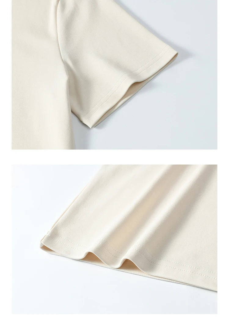 MISHOW Iris Cool Cotton T-shirt for Women Spring 2025 Spray Printing Slim Tees Round Neck Breathable Versatile Top MXE13T0453