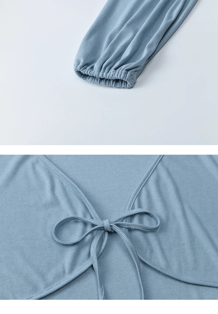 MISHOW Imitation Denim Casual Camisole Desses for Women Autumn 2025 Solid Lace-up Cardigan Separately (Not A Set) MXE41T0693